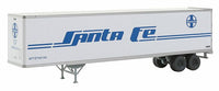 HO 45' Stoughton Trailer 2-Pack - Assembled -- Santa Fe (white, blue Stylized Lettering)