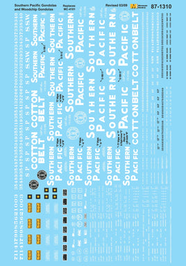 HO Scale - Southern Pacific Gondolas - (1960+) Gondola-Assorted - 52' 6 Decals