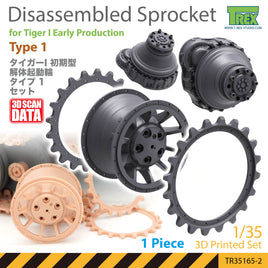 T-REX - Tiger I Early Disassembled  Sprocket Type 1 (1/35 Scale) Plastic Model Kit Accessory