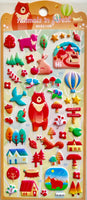 Forest Animal Homes Puffy Stickers