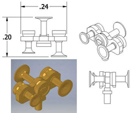 Cal Scale 190-643 HO Nathan K3 K3LA 3-Chime Air Horn Brass