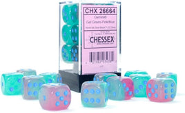 Gemini 16mm D6 Gel Green-Pink/Blue Luminary Dice Block Set (12)