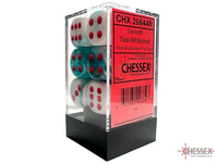 Gemini 16mm D6 Teal-White/Red Dice Set