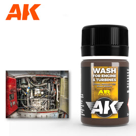 AK Enamel Aircraft Wash for Engines & Turbines