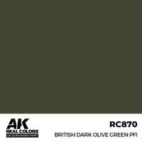 AK Real Colors British Olive Green PFI Lacquer Paint 17mL