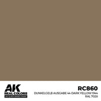 AK Real Colors Dunkelgelb Ausgabe 44-Dark Yellow 1944 RAL 7028 Lacquer Paint 17mL