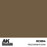 AK Real Colors Field Drab FS 30118 Lacquer Paint 17mL