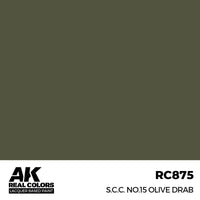 AK Real Colors S.C.C No.15 Olive Drab Lacquer Paint 17mL