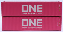 40' Corrugated Container 2-Pack Ocean Network Express ONE (magenta, white)