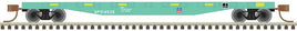 50' Steel Flatcar with Stakes Union Pacific 914972 (MOW green, black)