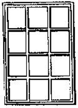 Single Sash 72" x 103" 12 Pane Window  (4 Pack)