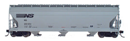 ACF 4650 Cubic Foot 3-Bay Covered Hopper Norfolk Southern (gray, black)