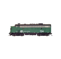 N Scale EMD F7A Locomotive #730 Burlington Northern