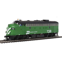 N Scale EMD F7A Locomotive #730 Burlington Northern