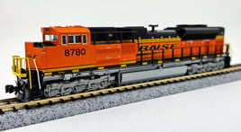 N Scale EMD SD70ACe with Nose Headlight Standard DC BNSF Railway #8780 (orange, black, yellow, Wedge Logo)