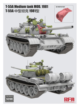 T55A Mod 1981 Medium Tank (1/35 Scale) Plastic Military Model Kits