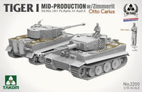 Tiger I Mid Production with Zimmerit (1/35 Scale) Plastic Military Model Kit