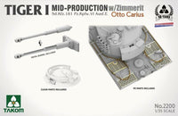 Tiger I Mid Production with Zimmerit (1/35 Scale) Plastic Military Model Kit