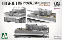 Tiger I Mid Production with Zimmerit (1/35 Scale) Plastic Military Model Kit