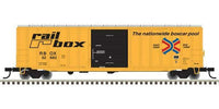 HO ACF(R) 50'6" Boxcar Ready to Run Railbox (yellow, black, Large Logo)