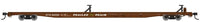 HO 85' General American G85 Flatcar Ready to Run GTTX (Brown) #300316