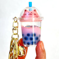 Pastel Kitty Bobamilk Key Charm