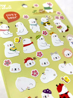 Cozy Bear Springtime Flat Stickers