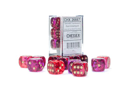 Gemini Translucent Red-Violet/Gold 16mm D6 Dice Set (12)