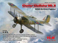 Gloster Gladiator Mk.II WWII British Fighter (1/32 Scale) Plastic Aircraft Model Kit