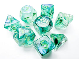 Lab Dice 6 Borealis Polyhedral Kelp/Light Green Luminary Dice Set (7) + Bonus Dice