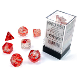 Nebula Polyhedral Red/Silver Luminary Dice Set (7)