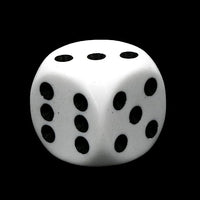 Opaque White/ Black 16mm D6 Dice Set (12)