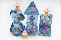 Inclusion Dice- Pink Mushroom Polyhedral Dice Set (7)