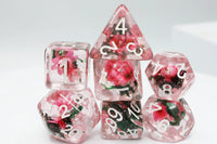 Inclusion Dice- Carnation Love Polyhedral Dice Set (7)