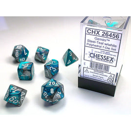 Gemini Polyhedral Steel-Teal/White 7-Die Set