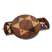 Round Walnut 3-in-1 Game Set