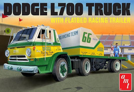 '66 Dodge L700 Truck with Flatbed Racing Trailer (1/25 Scale) Plastic Vehicle Model Kit