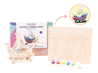 3D Wooden Puzzle With Paint Kit: Swing Boat