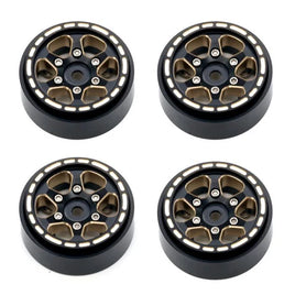 1.0" 1/24 Black Brass Beadlock Wheels