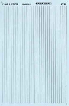 HO Scale Stripes 1 & 2" Wide -- Silver