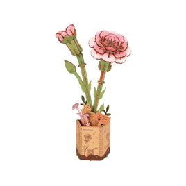 3D Modern Wooden Puzzle: Pink Carnation