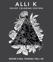 Velvet Coloring Posters: Modern Floral Frameable Wall Art