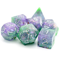 Green and Purple Seabed Treasure Polyhedral Dice Set (7)