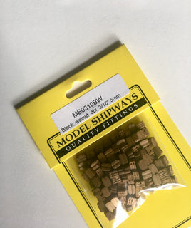 Model Shipways Double Sheave Block, Walnut 3/16" (5mm) 150 pack