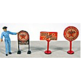 JL Innovative 462 - Gas Station Curb Signs Texaco (3) - HO Scale