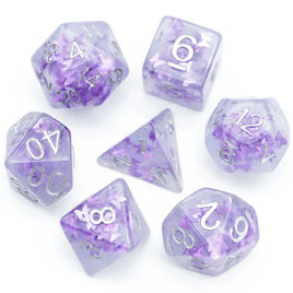 Lavender Butterfly Polyhedral Dice Set (7)