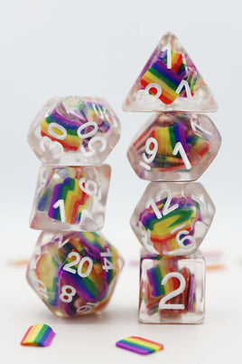 Rainbow Flag Polyhedral Dice Set (7)