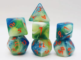 Scratched Clouds Polyhedral Dice Set (7)