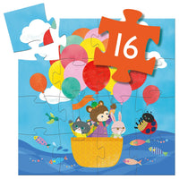 Silhouette Puzzle: Hot Air Baloon (16 pc) Mini Puzzle