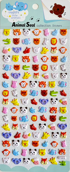 Happy Zoo Animals Puffy Stickers